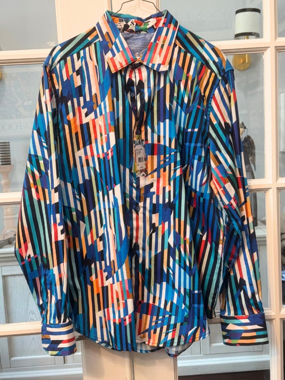 NWT Robert Graham Men's Corrado Classic Fit Stretch Abstract Shirt $228 Size XL